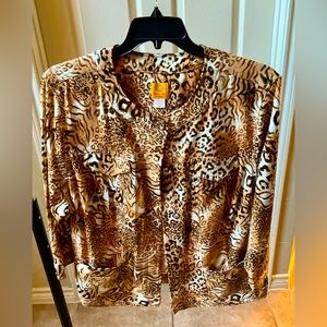Ruby Rd. Plus Size Animal Print Jacket